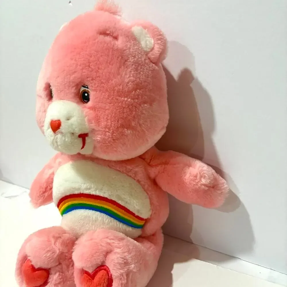 Care Bears Cheer Bear Plush 2002 Stuffed Animal Pink Rainbow